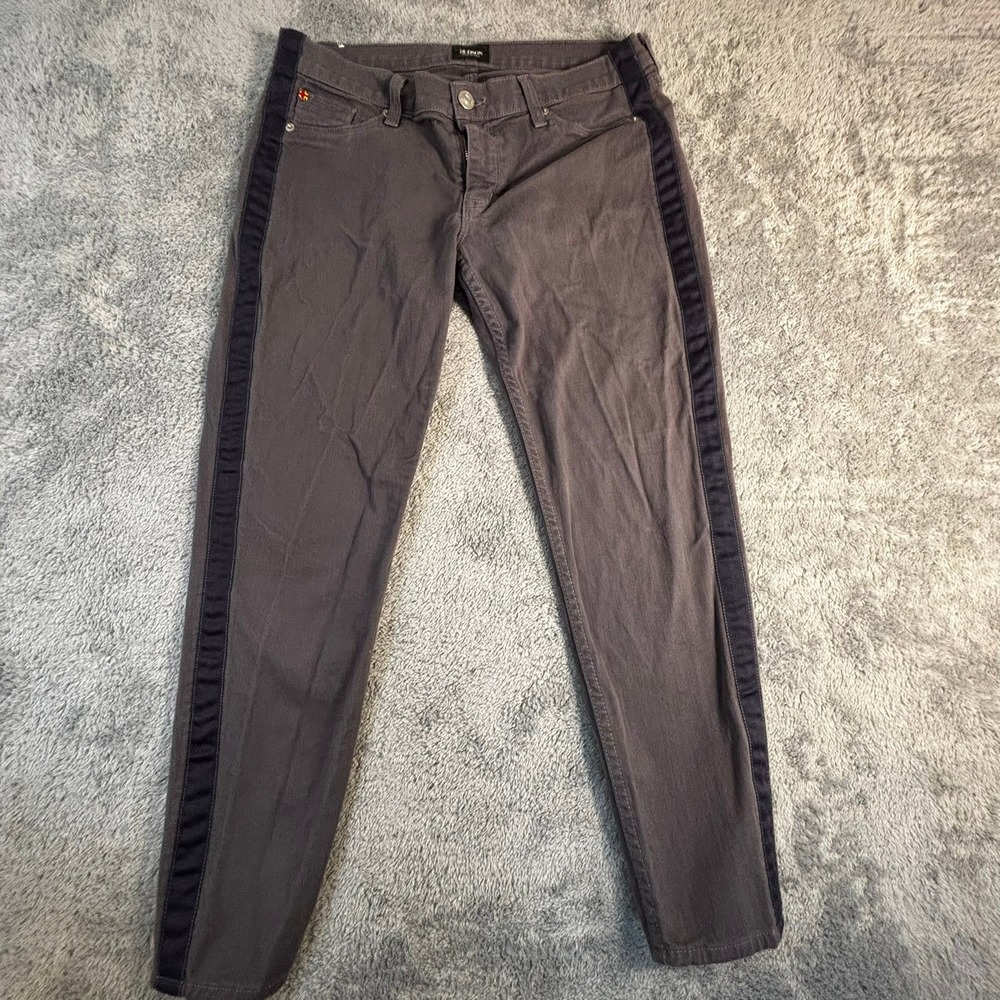 Hudson Gray Tuxedo Side Stripe Skinny Jeans Made in USA Charcoal Sz 31